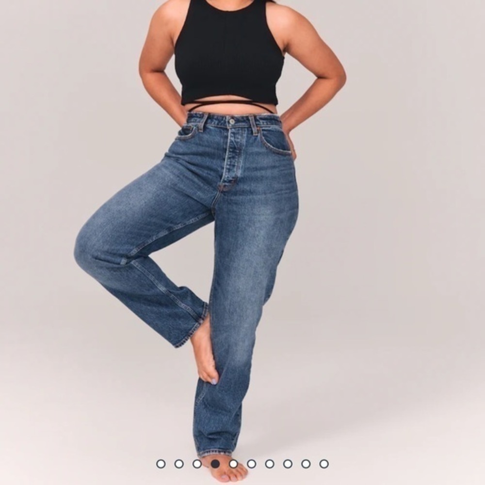 A&F Vintage Stretch Denim High Rise Dad Jeans “27 Long” - Picture 8 of 10